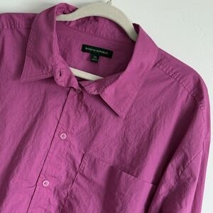 Banana Republic Button Front Shirt‎ Womens XXL Retro Prep Comfort Coastal